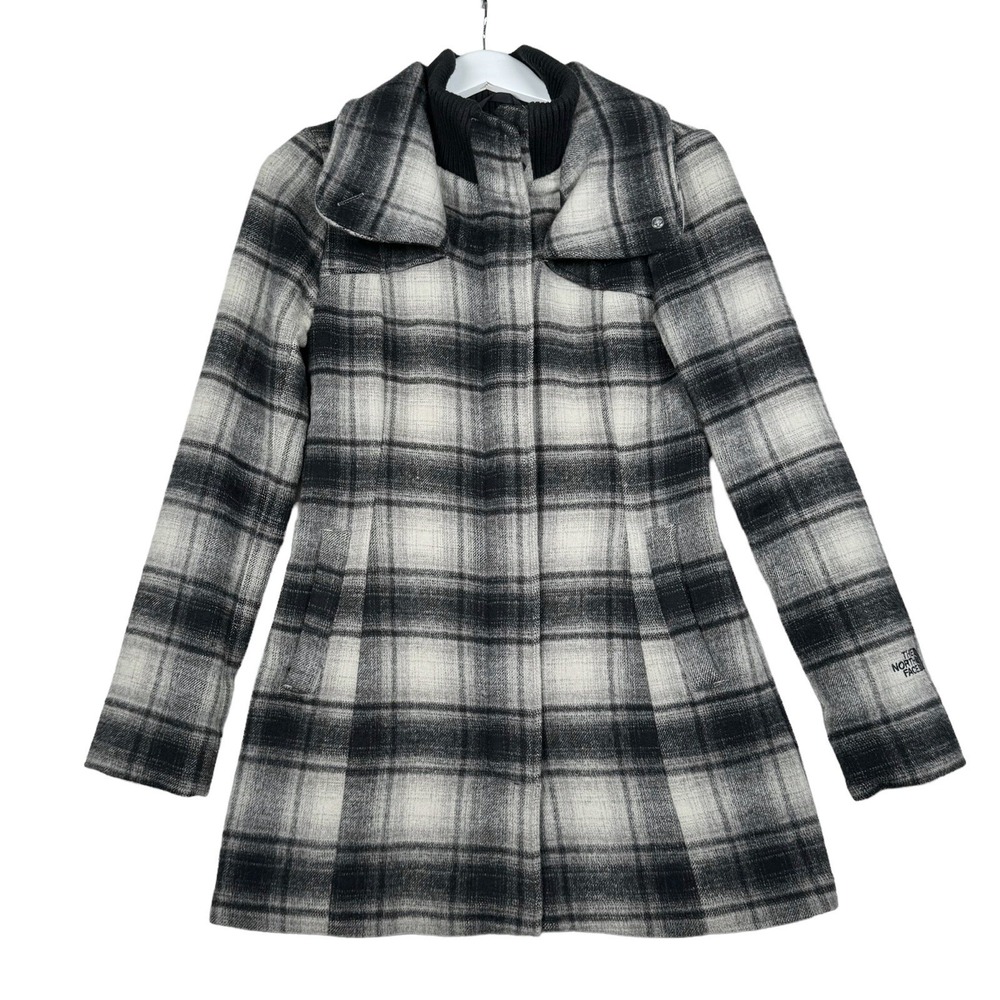 The North Face Wool Buffalo Plaid Check Wool Coat Jacket - Women's Size XS